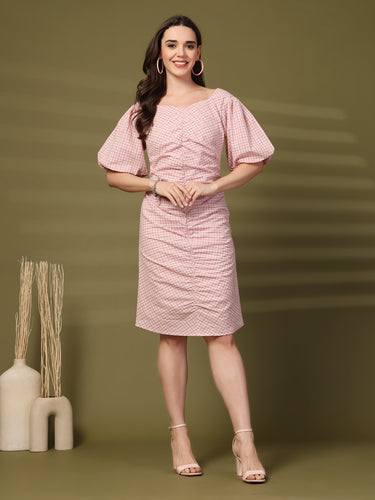 Flared Sleeve Sheath Dress